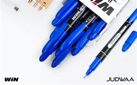 WIN Judwaa Dual Tip CD/DVD/OHP Marker | 10 Blue Ink Markers | Both Side ...