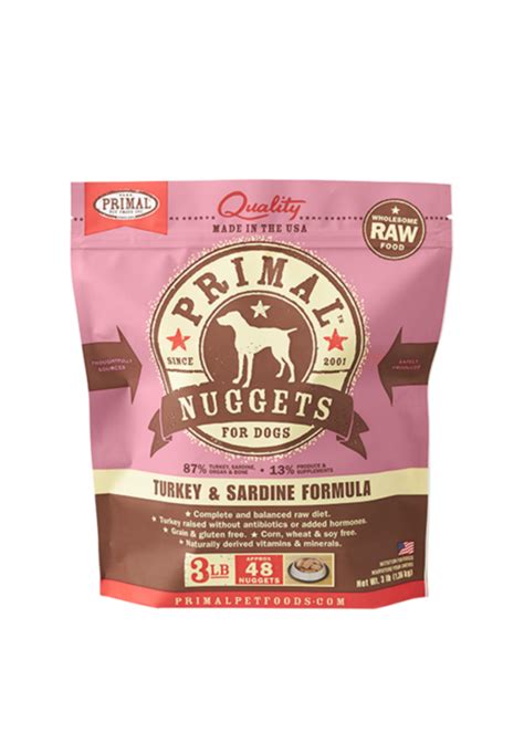 Primal Frozen Raw Dog 3lb Nuggets - Pawtopia: Your Pet's Nutritionist