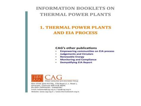Booklet 1:. Thermal power plants and EIA process | Climate Connection