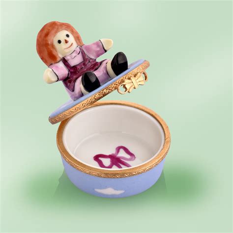 The Cottage Shop - Limoges Raggedy Ann Round Box