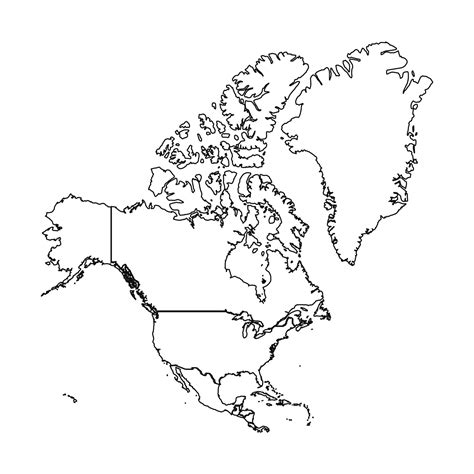 Outline map north america