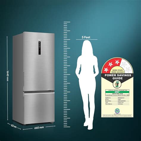 Haier 325 L 3 Star Frost Free Bottom Mount Double Door Refrigerator (H ...