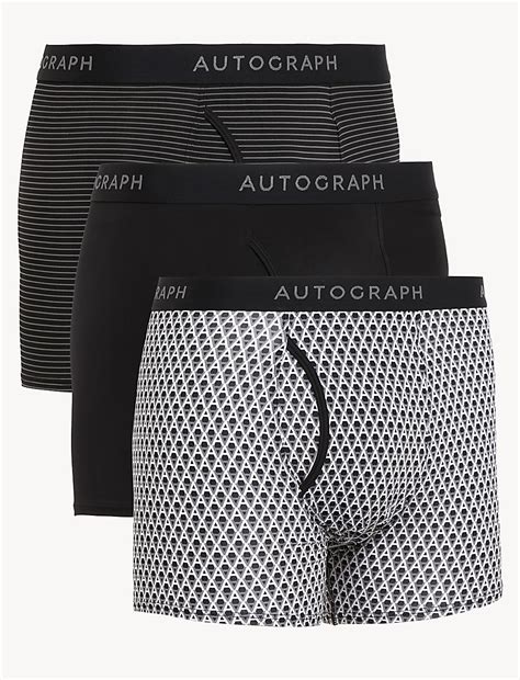 Buy 3pk Microskin Assorted Pattern Trunks at Marks & Spencer