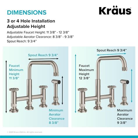 Kraus Urbix Matte Black/Red Double Handle Bridge Kitchen Faucet (Side ...