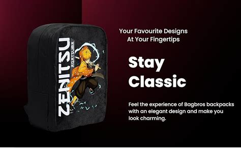 Buy Bagbros Zenitsu Laptop Backpack - Demon Slayer Bagpack, 35L Multi ...