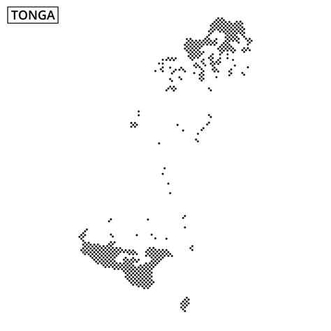 Map outline of tonga composed of dot patterns showcases island ...