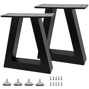 Rioychan 8 Inch Trapezoid Metal Table Legs Black, DIY Furniture Feets ...