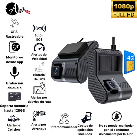 Cámara para carro con GPS rastreable Dash Cam frontal y cabina