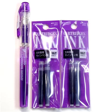 Platinum Fountain Pen, New Preppy, Fine Nib, Violet(PSQ-300 #28) + Ink ...
