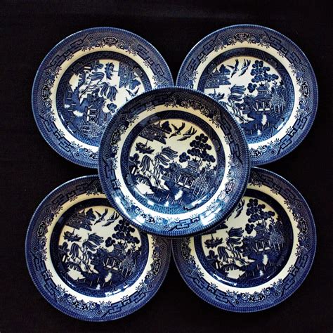 Blue Willow Plates, 6 Pc Blue Willow Plates & Bowl, Vintage English ...