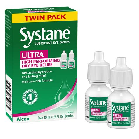 Systane Ultra Lubricant Eye Drops, Artificial Tears for Dry Eye, Twin ...