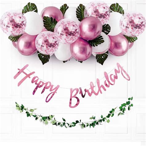 Party Propz Pink Birthday Decoration Items - 37 Pcs Happy Birthday ...