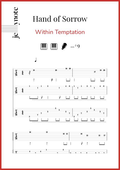 Within Temptation "Hand of Sorrow" Guitar and Bass sheet music | Jellynote