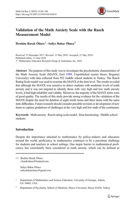 Image result for Math Anxiety Rating Scale