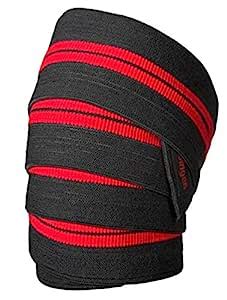 Bull Strength Knee Wraps - 84" Elastic Knee Elbow Support & Compression ...