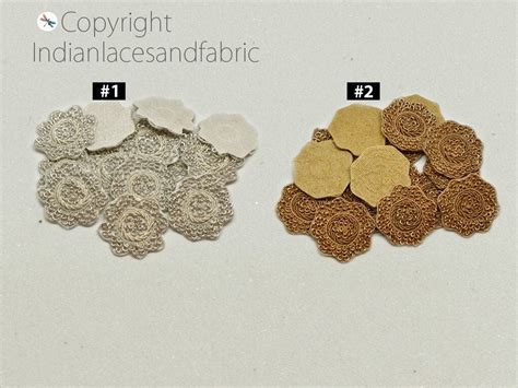 Buy – 40 Pc Golden Zardozi Flower Appliques – Indian Embroidery Patches ...