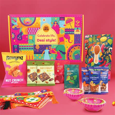 GO DESi Fun Gift Hamper, Desi Popz, Dates & Dry Fruit Barfi, Coated ...
