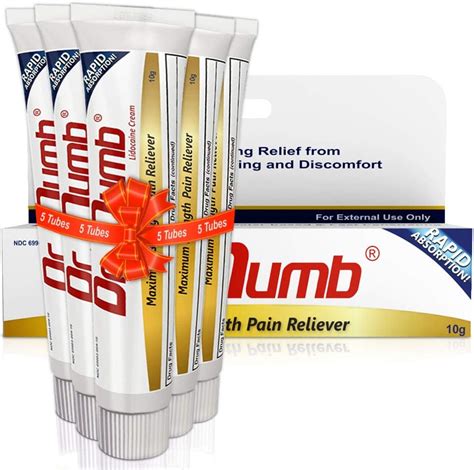 Buy Dr. Numb 5% Lidocaine Topical Anesthetic Numbing Cream for Pain ...