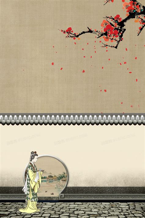 古典文学红楼梦林黛玉中国风背景背景图片素材免费下载_熊猫办公