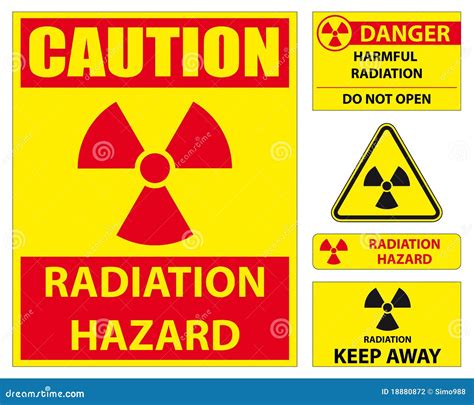 Radiation hazard sign set stock vector. Illustration of alert - 18880872