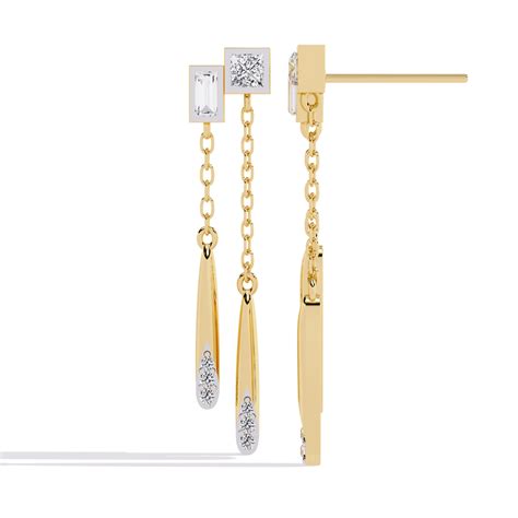WOKE™ 0.58 CT Lab grown diamond dangler earrrings in 14k Gold – Woke ...