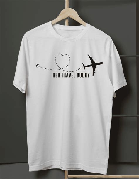 Her Travel Buddy Printed on Premium T-Shirt: 100% Ring Spun Cotton, Bio ...