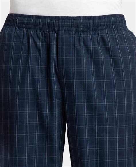 Buy Super Combed Cotton Woven Fabric Regular Fit Checkered Pyjama with ...
