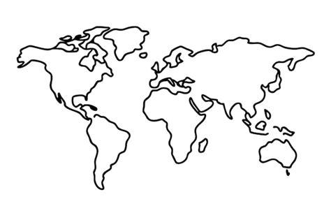 Stylized world map in monochrome with clean and minimalist aesthetic ...