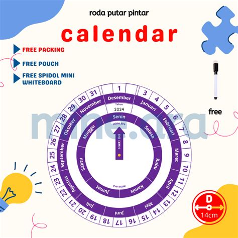 Jual Roda Pintar Media Belajar Kalender Calendar Putar Mainan Edukasi ...