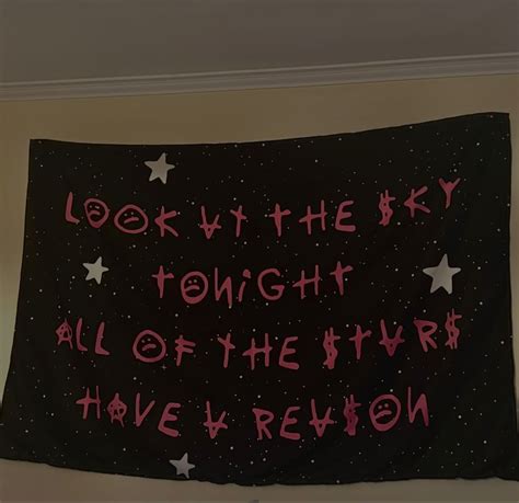 Lil peep star shopping lyrics starry tapestries lil peep wall tapestry ...