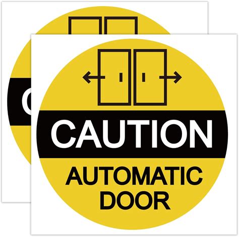 Pop Resin 12 Pack Automatic Door Warning Stickers - 2x4 Inch India | Ubuy