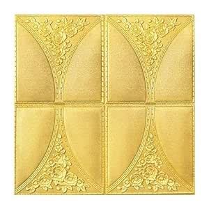 3D Decorative Golden PVC Wall Panel | Self Adhesive Waterproof ...