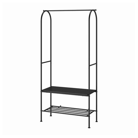 GRÅFJÄLLET clothes rack with shoe storage, anthracite, 90x36x175 cm ...