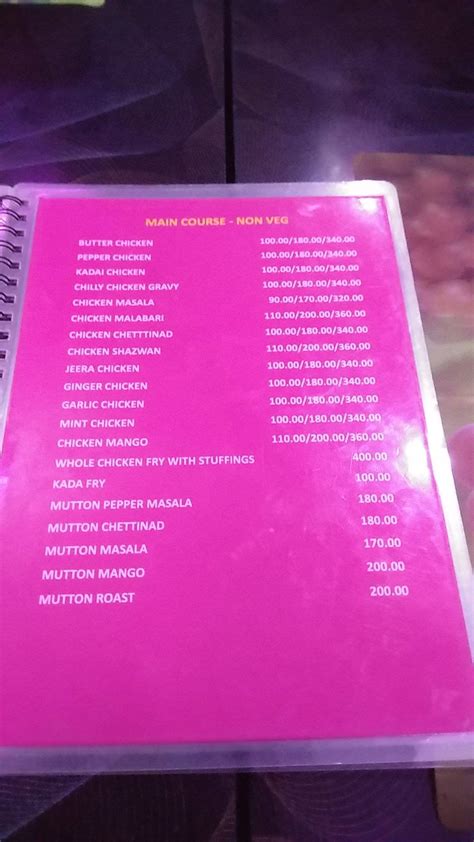 Menu at Amigo Food Court, Chennai