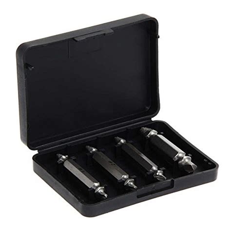 World2home 4PCS/Set Double Side Damaged Screw Extractor Drill Bits Out ...