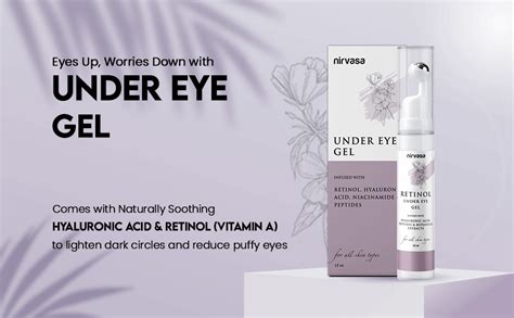 Nirvasa Under Eye Gel Cream with Roll On | Enriched with Hyaluronic ...
