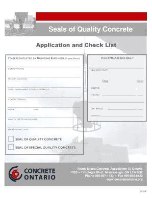 Fillable Online Seals of Quality Concrete Fax Email Print - pdfFiller
