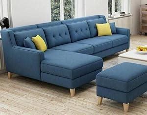 ZIQSHA FURNISHING Soft Fabric L Shape 5 Seater Sofa Set with Centre ...