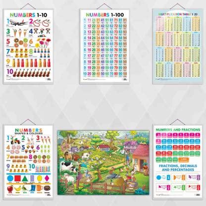 GIANT AT THE FARM COLOURING POSTER, Numbers 1-10, Numbers 1-100 ...