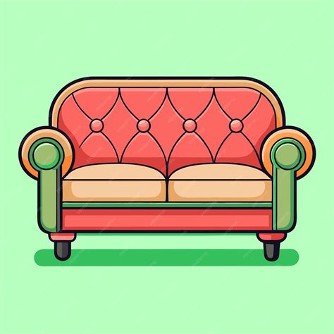 Sofa clip art and Vector Design With a White Background | Premium AI ...