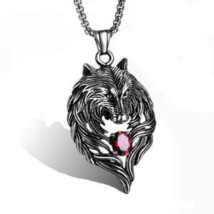 Untouched Stainless steel Wolf pendant With Chain necklace For Men ...
