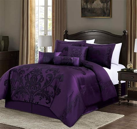 Amazon.com: Chezmoi Collection Royale 7-Piece Jacquard Floral Comforter ...