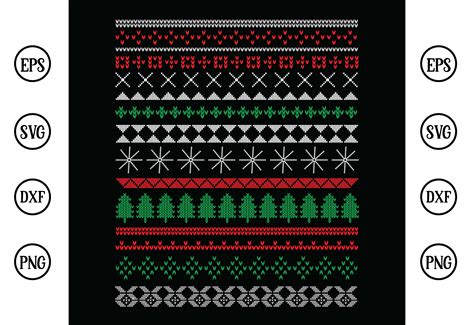 Ugly Christmas Sweater Pattern Vector Graphic by BDB_Graphics ...