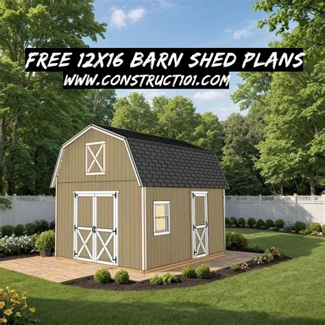 12x16 Barn Shed Plans | PDF Download - Construct101