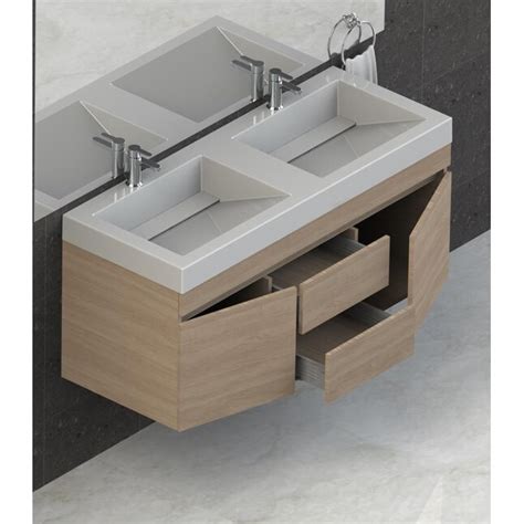 Lift Bridge Kitchen & Bath 48-in Latte Double Sink Floating Bathroom ...