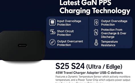 Samsung Galaxy 45W USB-C Super Fast Charger Adapter for Galaxy S25 Edge ...