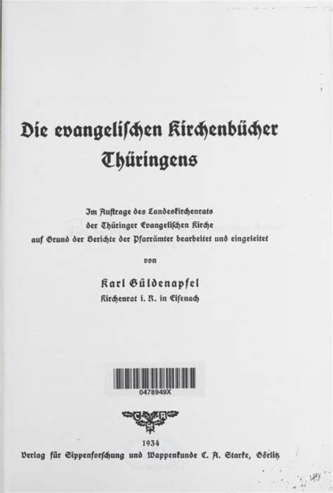 Die evangelischen Kirchenbücher Thüringens (Güldenapfel)/E-Book – GenWiki
