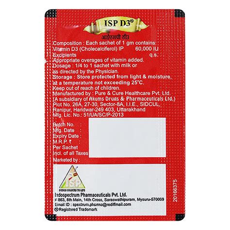 Isp-D3 Sachets 1 gm Price, Uses, Side Effects, Composition - Apollo ...