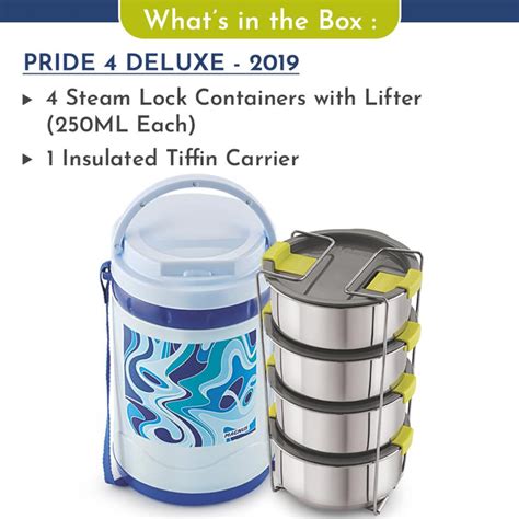 Buy Magnus Pride 4 Blue Insulated Stainless Steel Lunch Box - 1000 ml ...