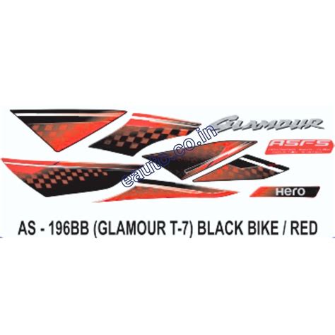 Graphics Sticker Set for Hero Glamour | Type 7 | ASFS | Black Vehicle